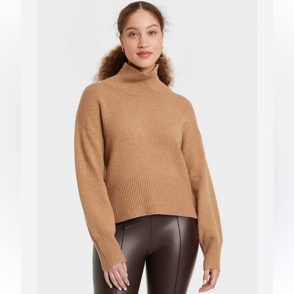 A New Day Camel Mockneck Sweater Size Large - Picture 8 of 8